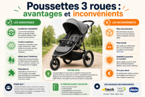 Poussettes 3 roues : avantages et inconvénients